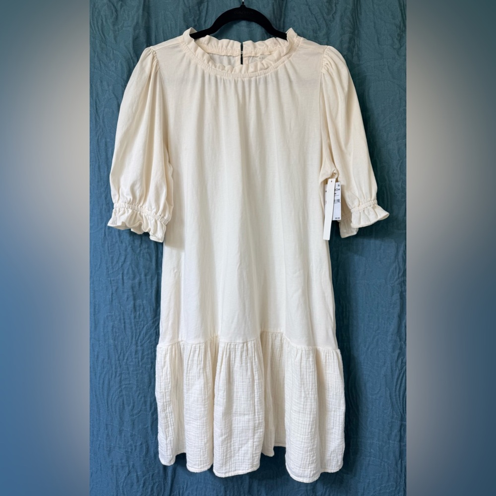 Caslon Ruffle Trim Shift Dress XS Ivory Cream Pristine New With Tags BOHO - Picture 3 of 7